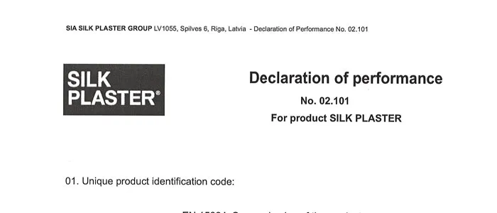 Declaration of performance